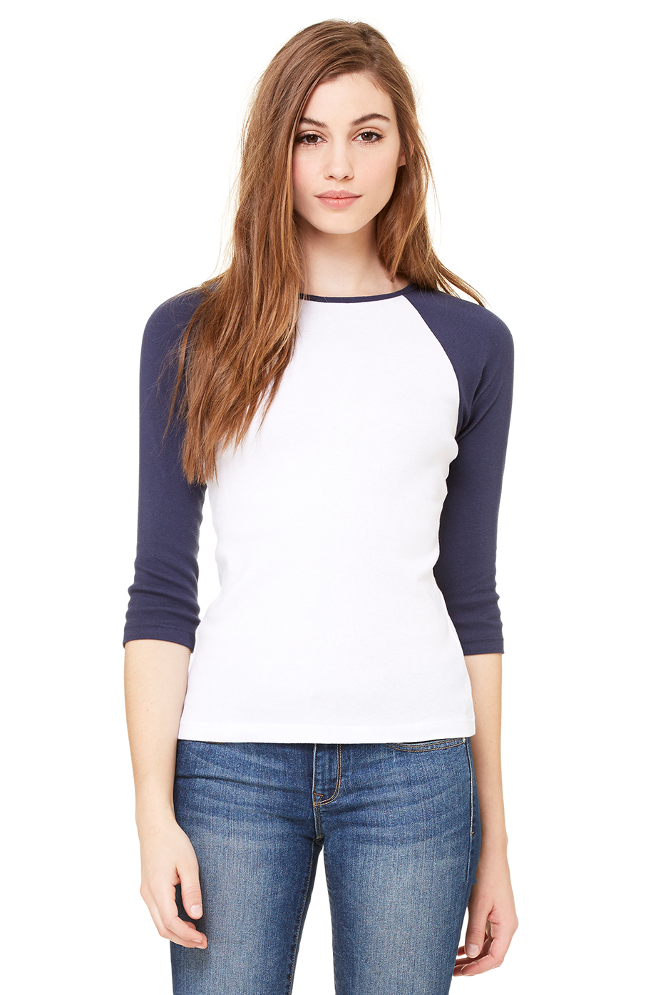 3/4 sleeve Shirts for Women baby rib 3/4 slv ctrst raglan | bella-canvas | bella canvas NEHDWAN