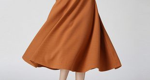 A-Line Skirts 2018 winter skirt long calf-length wool blend skirt belt solid a line skirts  women WYXSTAL