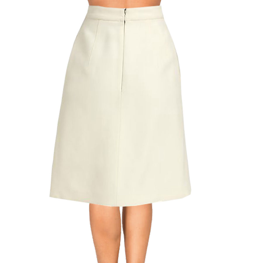 A-Line Skirts cream inverted pleat a-line skirt DWDFCRU