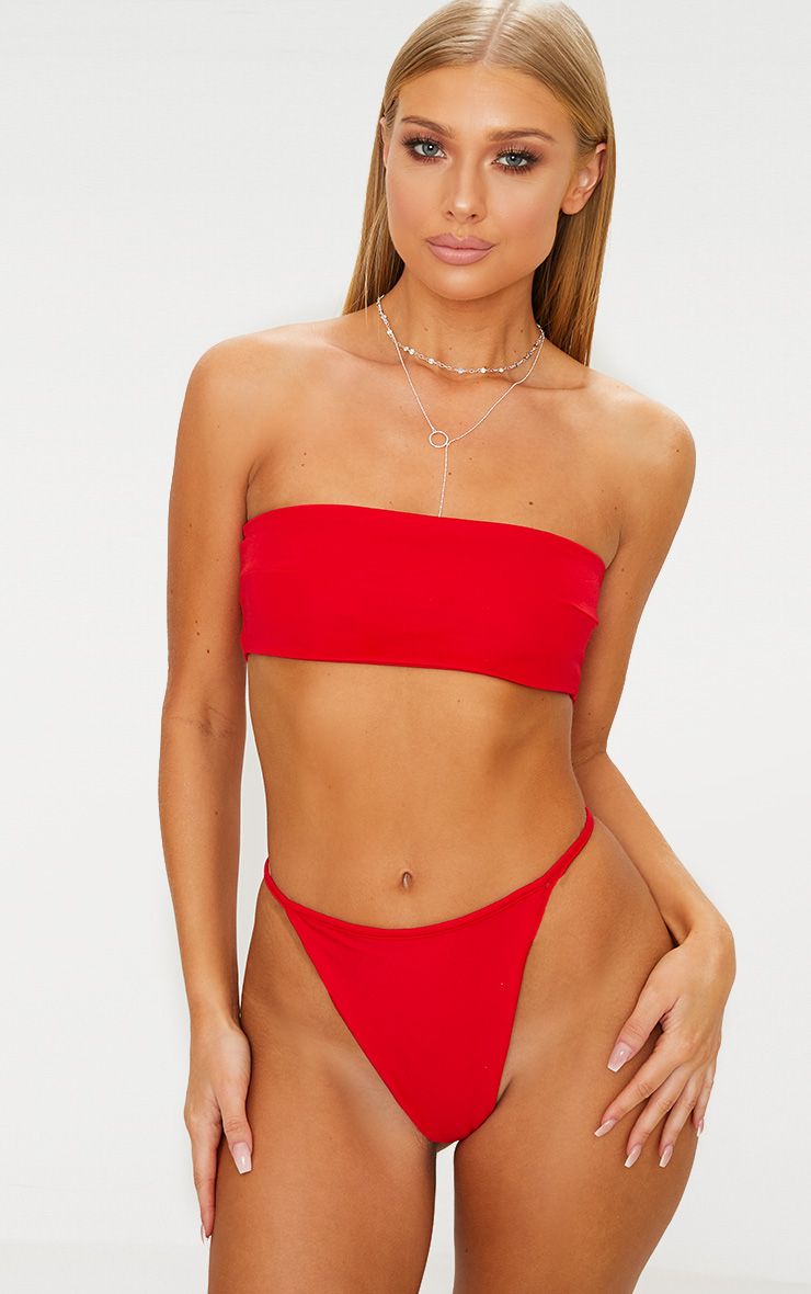 Bandeau Bikini red mix u0026 match bandeau bikini top | prettylittlething usa LKPRILA