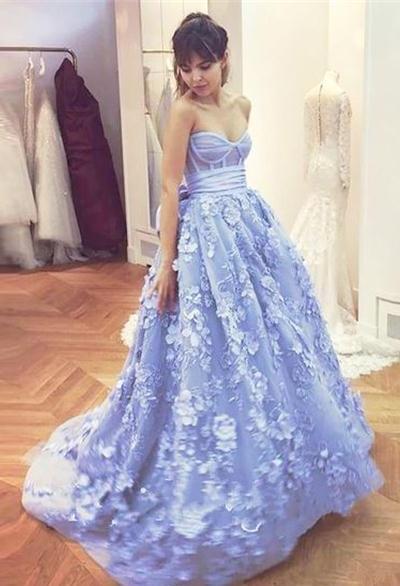 Beautiful Ball Gowns beautiful sweetheart long ball gown blue applique princess prom dresses  quinceanera dresses z0227 BAEDTGU