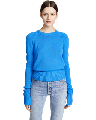 Blue cashmere sweater helmut lang shrunken cashmere sweater NVFKTBG