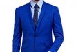 Blue men’s suits ma 100% wool royal blue slim fit business suit dress for men (34regular us HZRZUAE