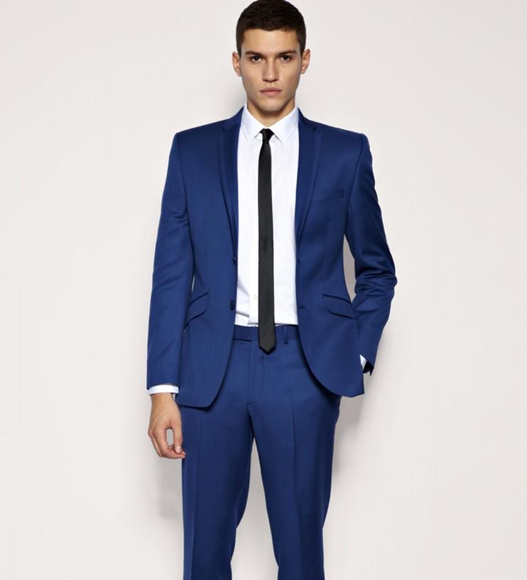 Blue men’s suits mens suits blue wedding suits for men notched lapel slim fit groom tuxedos  two piece MVJGNQQ