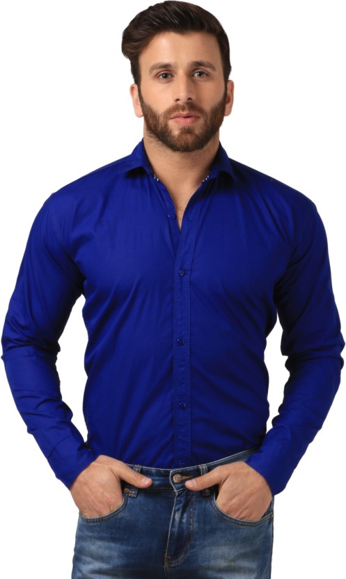 Blue Shirts for men mesh men solid casual blue shirt NZPZDVY