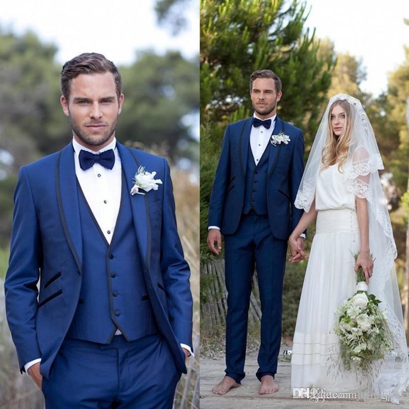 BLUE WEDDING SUITS new arrival royal blue men wedding suits slim fit bridegroom tuxedos  groomsmen suit three pieces WPLGUDS