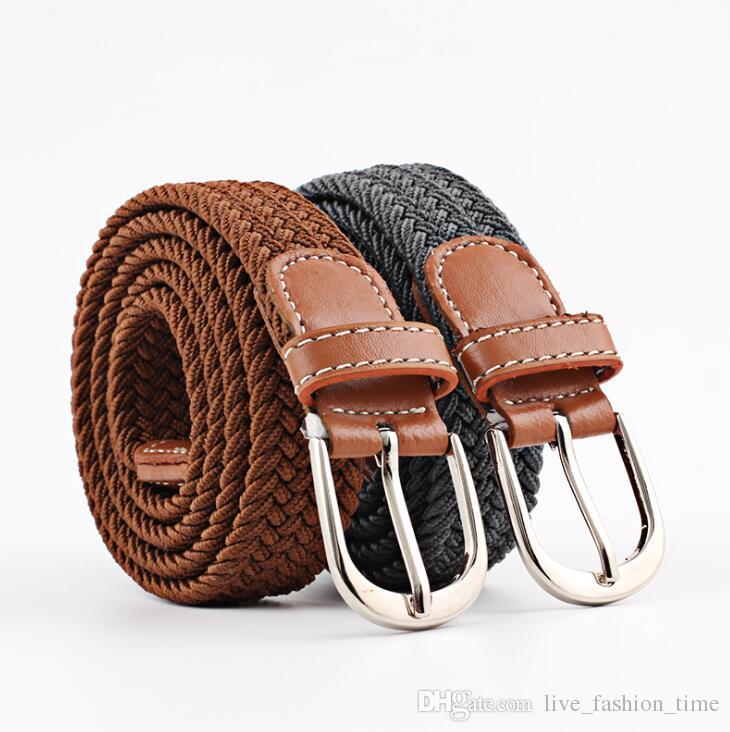 braided belts mens womens belts colorful canvas elastic fabric woven stretch multicolored braided  belts handmade ZQVUMNQ