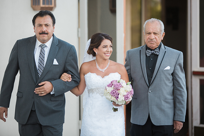 Bridal Fathers suits ... menifee lakes country club wedding bride with dad and grandfather  walking down the aisle DGEGPIR