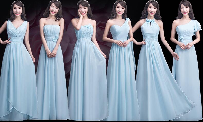 Bridesmaid Dresses Long mismatched chiffon bridesmaid dresses, long bridesmaid dresses, blue bridesmaid  dresses, chiffon bridesmaid dresses, REZUMLL
