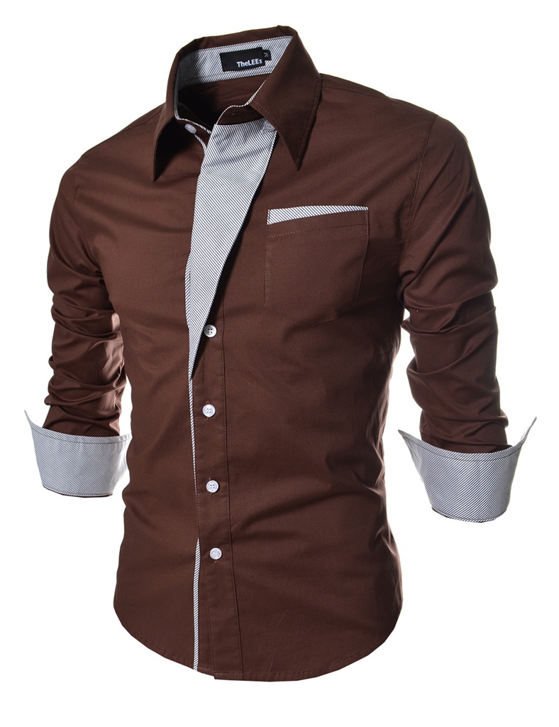 Brown shirts for men brown button down dressy shirts men clothing JNHGXHB