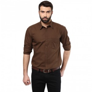 Brown shirts for men cotton shirt chocolate brown color /srm820032 OEJMOZK
