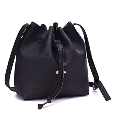 Bucket Bags amazon.com: drawstring bucket bags 2 pieces set, artmis women small  cross-body purses pu leather(black): clothing SLXAHIP