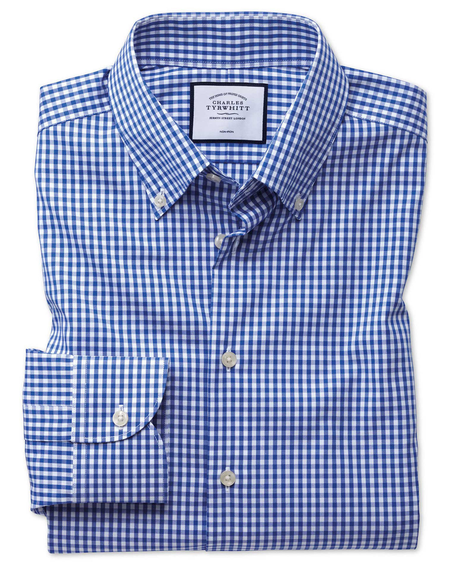 Business Shirts ... classic fit button-down business casual non-iron royal blue shirt FWHIFPE