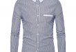 Business Shirts wm u0026 mw business shirts,mens lapel top long sleeve stripe casual slim shirt  dress NNTIOZU