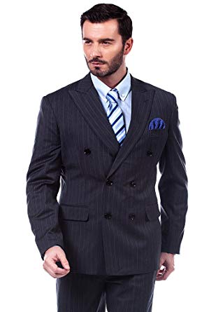 Business suits ma double breasted ivory stripe tailoring business suit (36 regular us/ 46r  eu) XCAWVRA