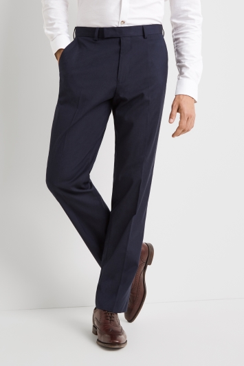 Business Trousers moss esquire regular fit machine washable blue trousers with stretch OXOWOZB