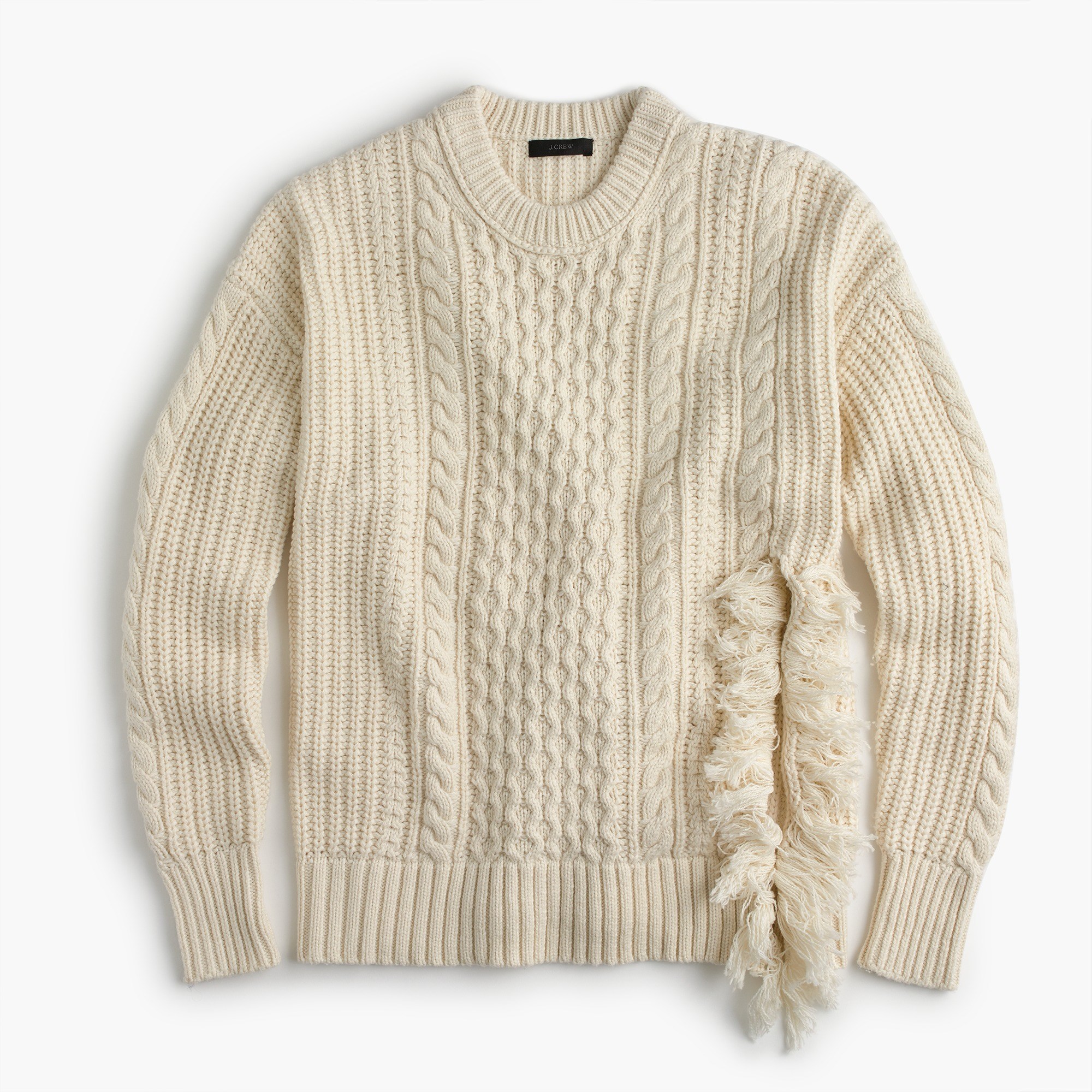 Cable Knit Sweater cableknit sweater with fringe : women pullovers IYRCZRQ