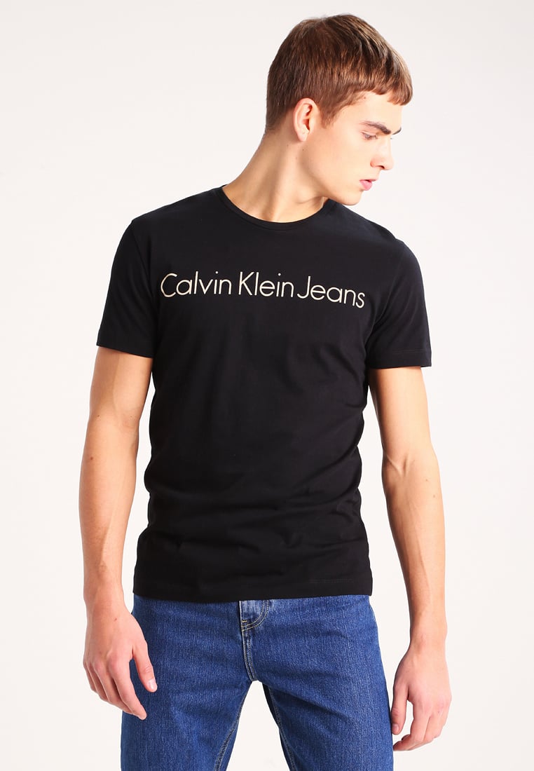 CALVIN KLEIN JEANS T-SHIRTS calvin klein jeans treasure - print t-shirt black men clothing t-shirts SYZUJYR