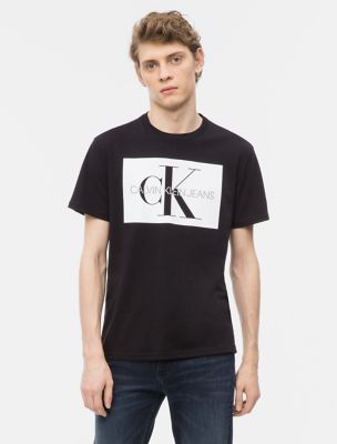 CALVIN KLEIN JEANS T-SHIRTS monogram logo block crewneck t-shirt YXHZSTK
