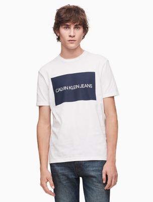 CALVIN KLEIN JEANS T-SHIRTS slim fit logo block t-shirt WBLERBL