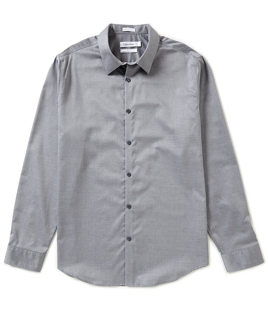 Calvin Klein Shirts calvin klein slim-fit cool tech chambray long-sleeve woven shirt PLWYIVY