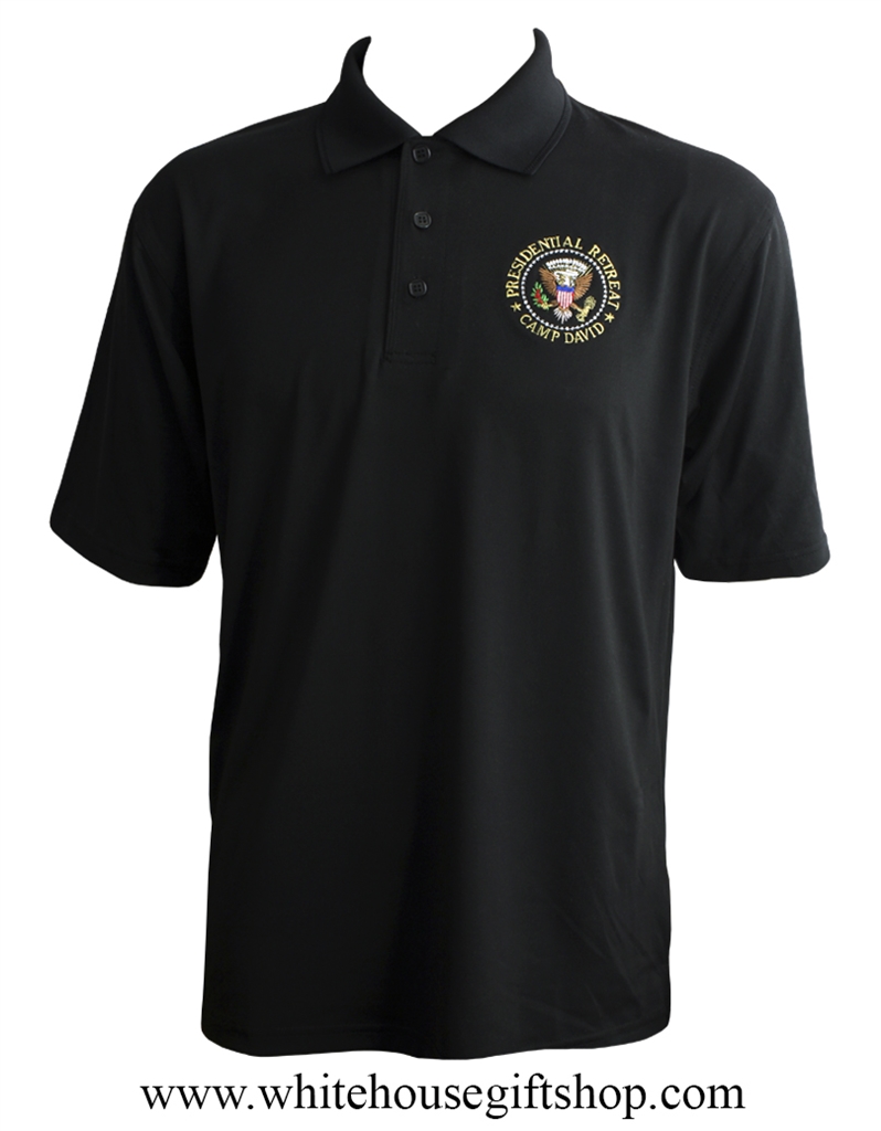 CAMP DAVID POLO SHİRTS camp david presidential retreat black usa made polo shirt HLQEOOI