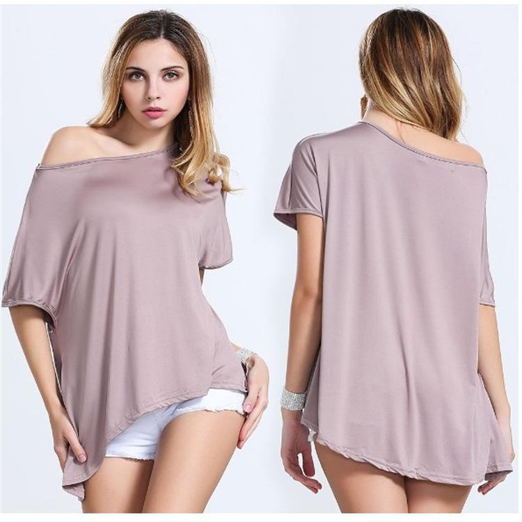 Cap Sleeve Tops t shirt women 2016 clothes casual sexy off the shoulder cap sleeve tops for  ladies AVRRMNC