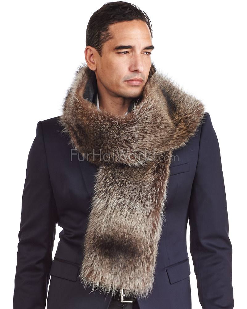 Cashmere scarf for men thomas raccoon fur and cashmere scarf for men BXQXGUP