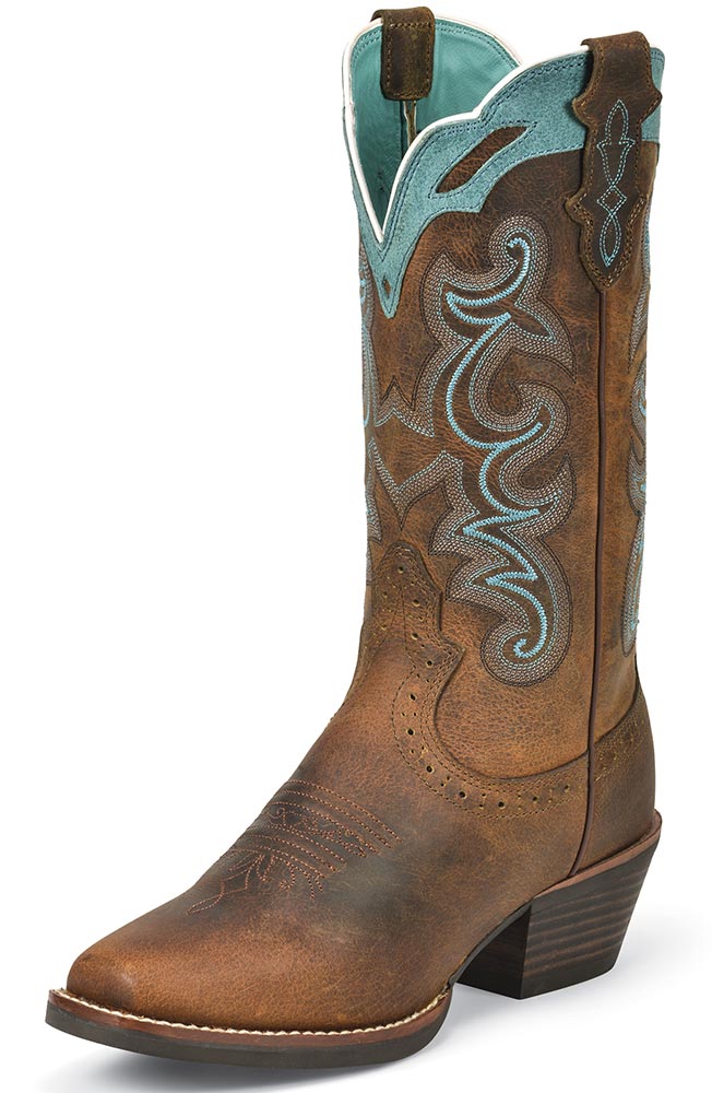 cowboy boots for women justin womens silver collection cowboy boots - rugged tan buffalo XFQQJNR