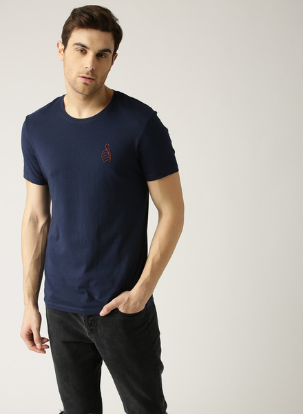 ESPRIT MEN’S CLOTHING esprit highlight the characteristics mens clothing short sleeves navy blue  solid round neck GLSZEGF