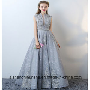 Evening Dress with Collar Collar elegant sleeveless prom gown with collar applique halter evening dress BHSVAUP