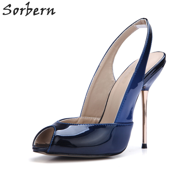 evening shoes sorbern blue and black gradient women dress shoes custom match color evening  shoes GWHTZLV