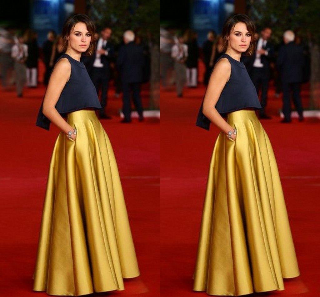 Evening Skirts 2018 high waist celebrity skirt for women floor length long skirt satin  gold SVEUDWO