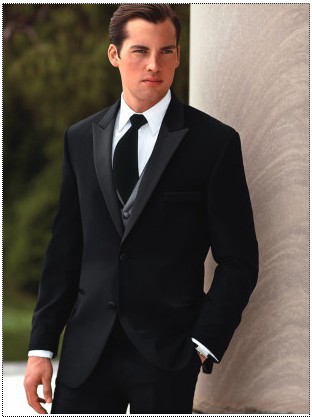 Evening Suits new arrival groom tuxedo groomsmen black wedding/dinner/evening suits best  man bridegroom (jacket+pants+tie+vest) b56-in suits from KUJGNFP