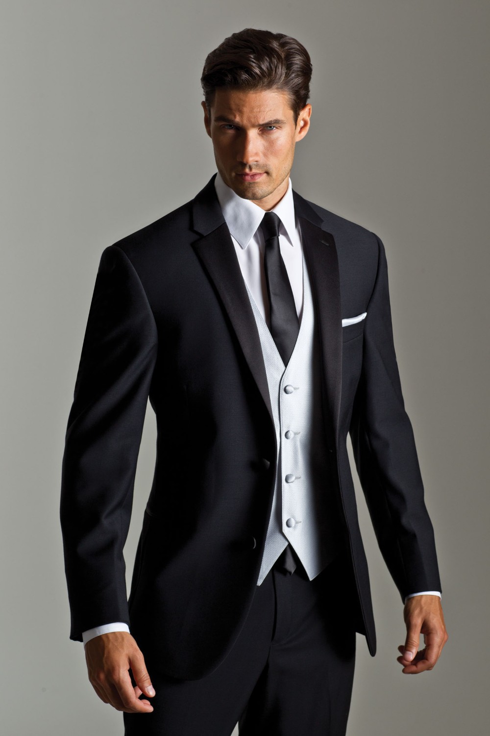 Evening Suits online shop new style groom tuxedo groomsmen black wedding/dinner/evening  suits best man bridegroom (jacket+pants+tie+vest) b40 OMYQBPZ
