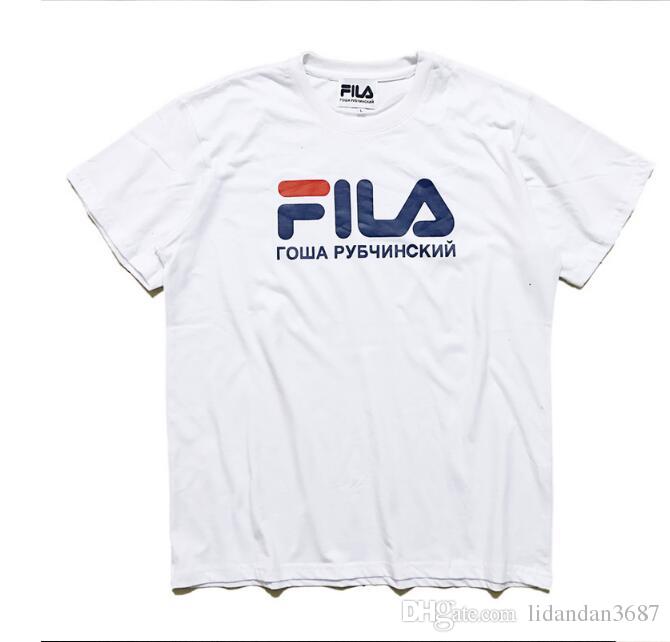 Fila Shirts 2017 summer brand clothing fila t shirt men women tops hip hop skateboard  short sleeves XDIEMFL