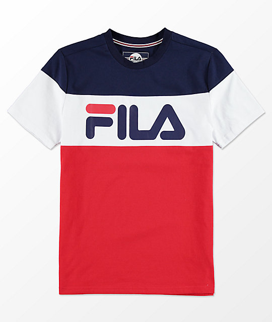 Fila T-shirts fila boys color blocked blue, white u0026 red t-shirt ... CHITZGE