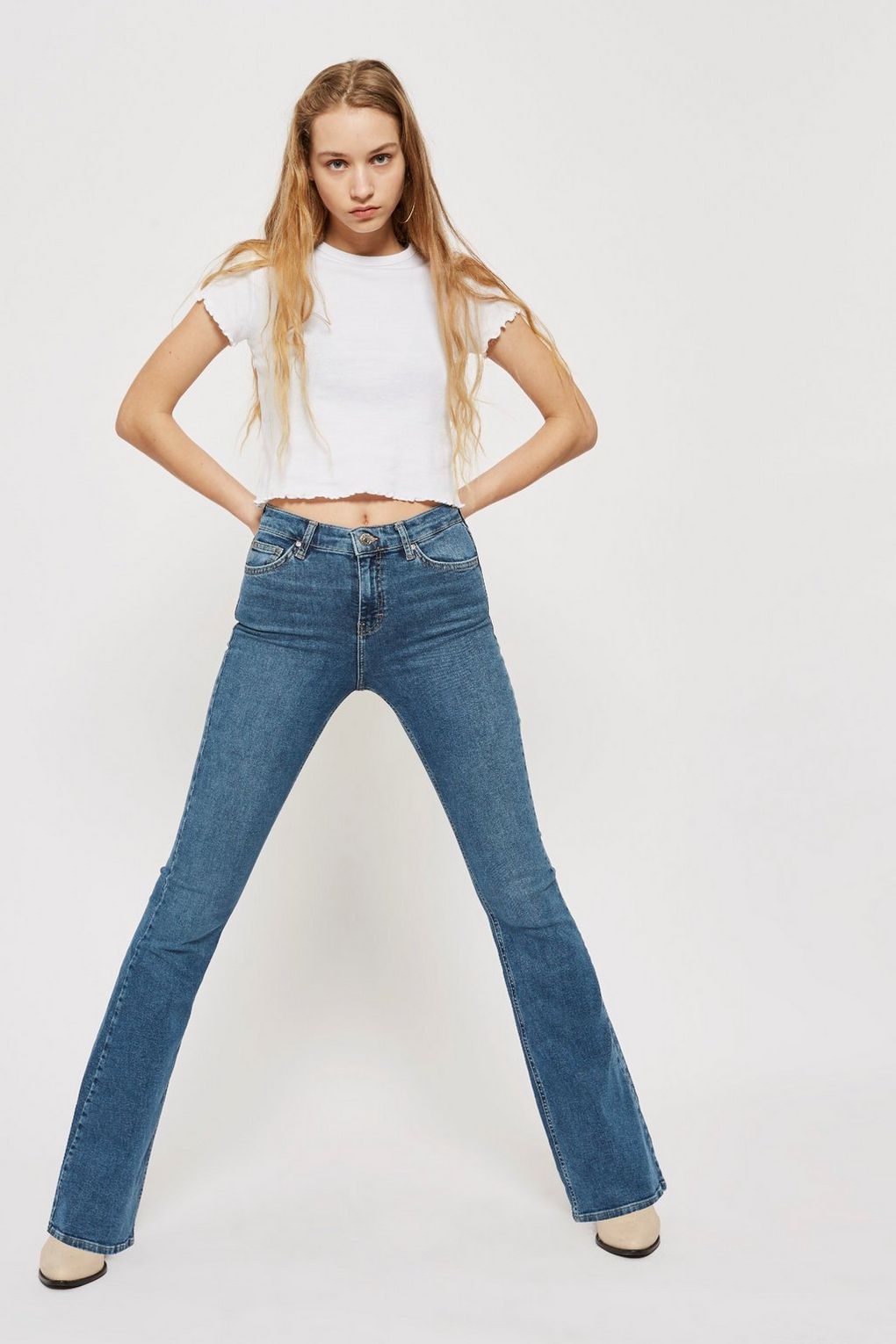 Flared jeans mid blue flared jamie jeans - jeans - clothing - topshop usa WIIMYXR