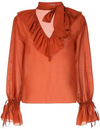 Flowing Blouses at farfetch · flow the label ruffled neck blouse SNRXESI