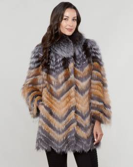 Fur Jackets for Women suzie tricolor chevron fox fur jacket IXNAWXG