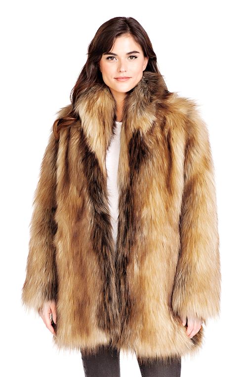 Fur Jackets red fox shawl collar faux fur jacket - 1 ... ZLSLUYI