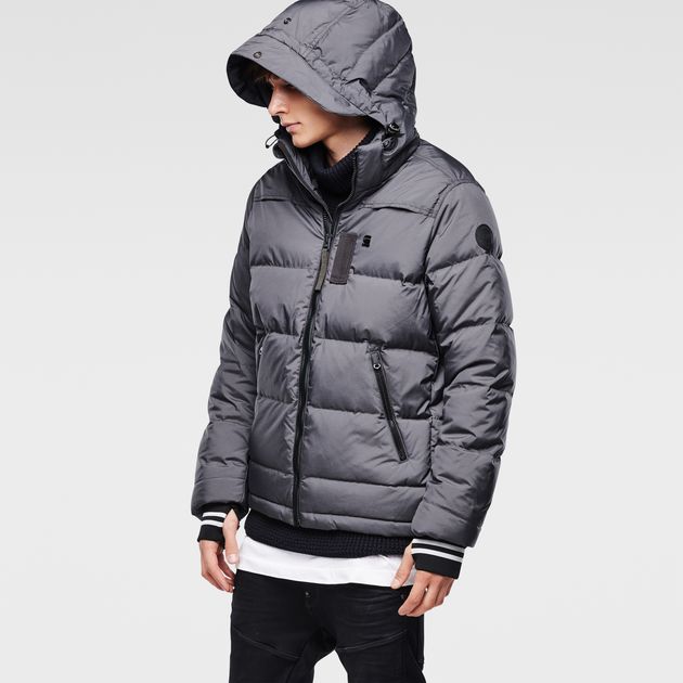 G-Star Winter Jackets whistler hooded down jacket | raven htr | g-star raw® HSIZUMN