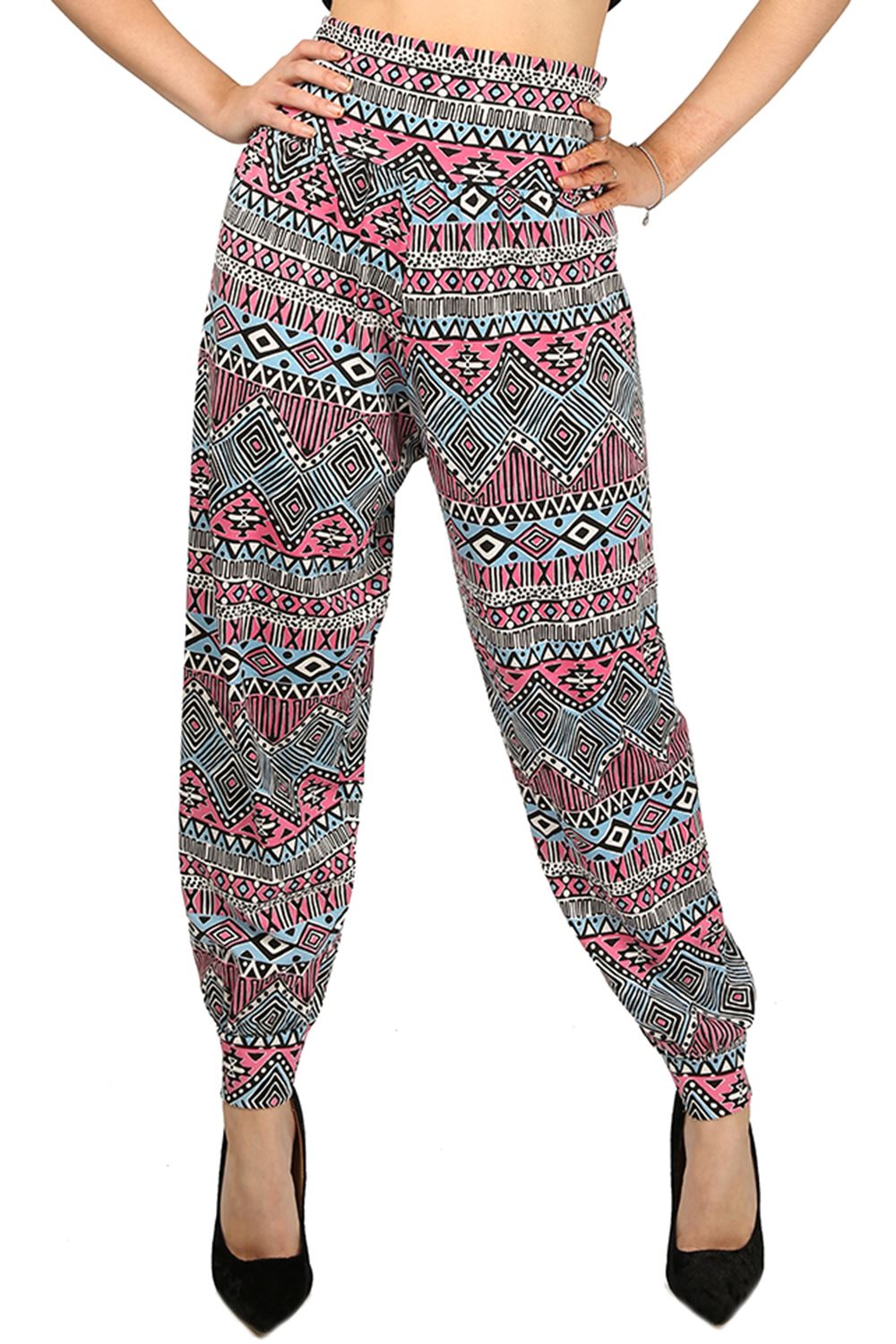 Harem pants for ladies womens-ladies-tropical-printed-ali-baba-bottoms-harem- ANYDEKI