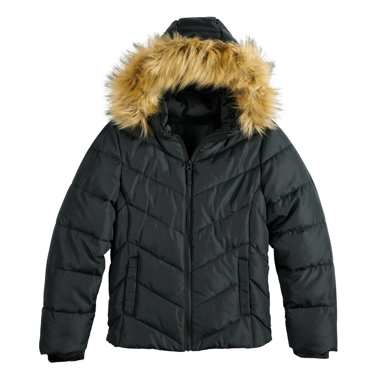 Jackets for girls girls 4-16 so® faux fur heavyweight puffer jacket XMYMISU