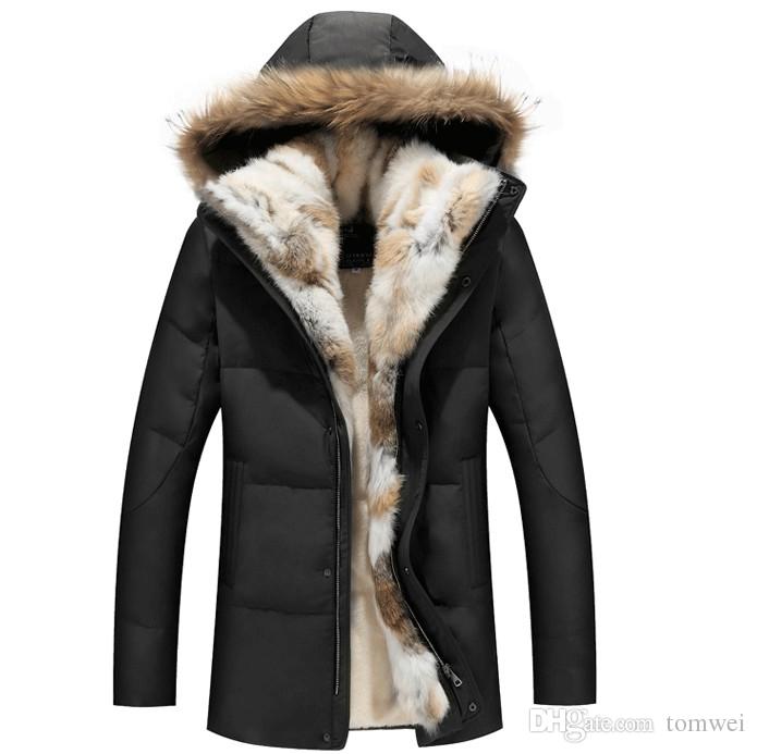 Jackets with Fur for winter 2018 winter down jackets mens fur coat hoodies thick warm outwear overcoat  snow LTVBWVO