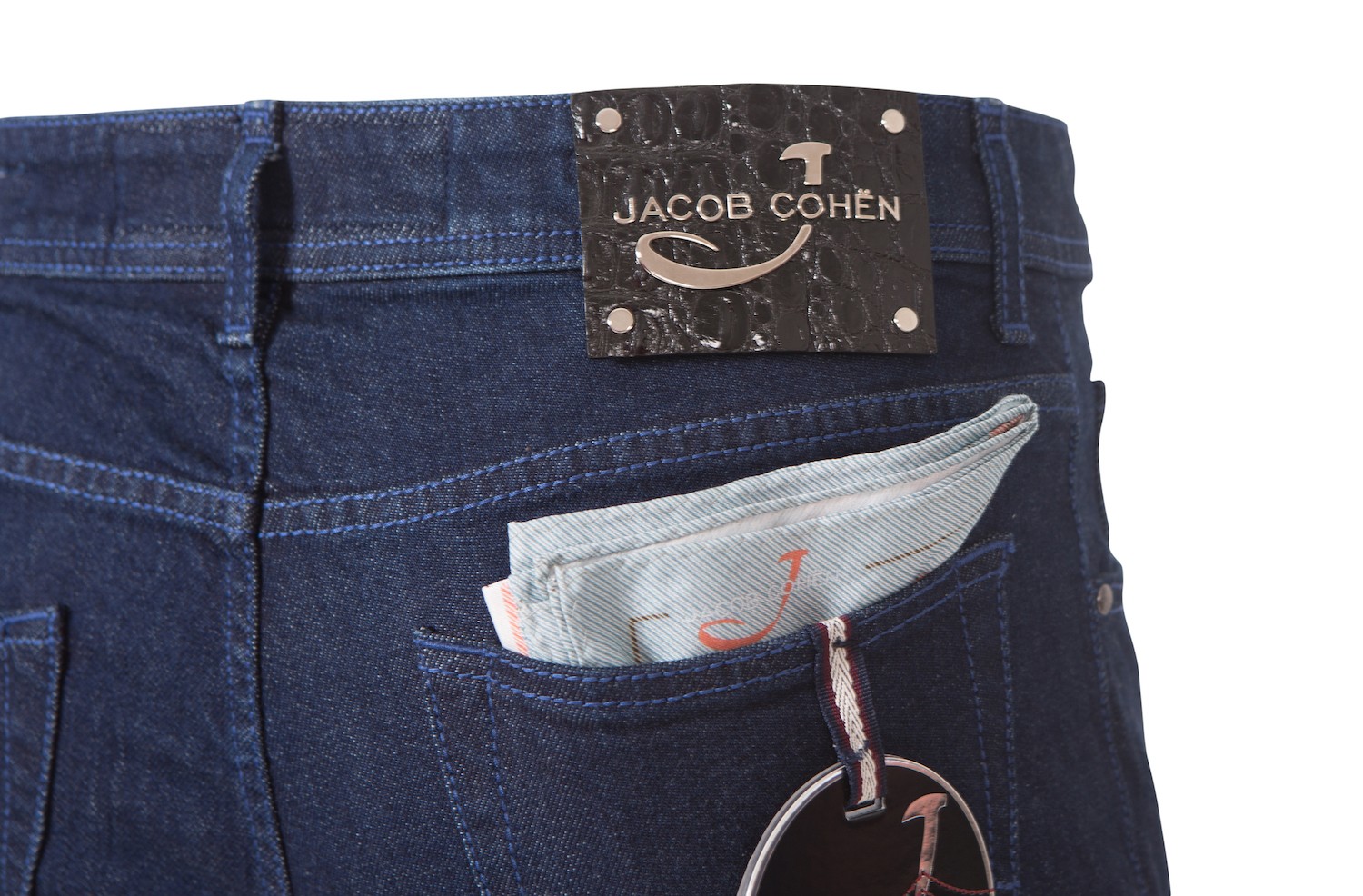 JACOB COHEN JEANS ... jacob cohen tailored j622 sterling silver plated edition jeans in dark  blue KBETZWI