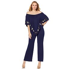 Jumpsuits for women curations on/off shoulder embroidered jumpsuit CLCQQMM
