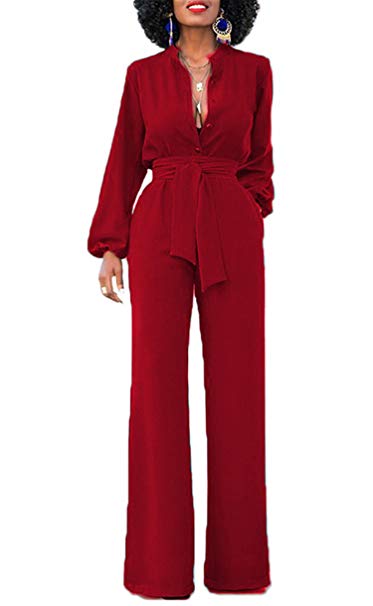 Jumpsuits for women onlypuff long pants jumpsuits for women sexy long sleeve vneck elastic  waist with IBXLXGB