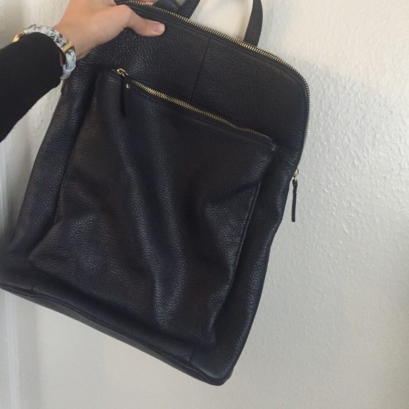 L.CREDI CASES backpack bag, navy blue, l.credi genuine leather QTSAJNK