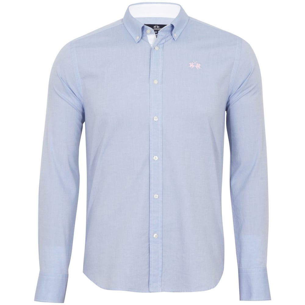 LA MARTINA SHIRTS la martina slim fit light blue oxford shirt CEAMTUK